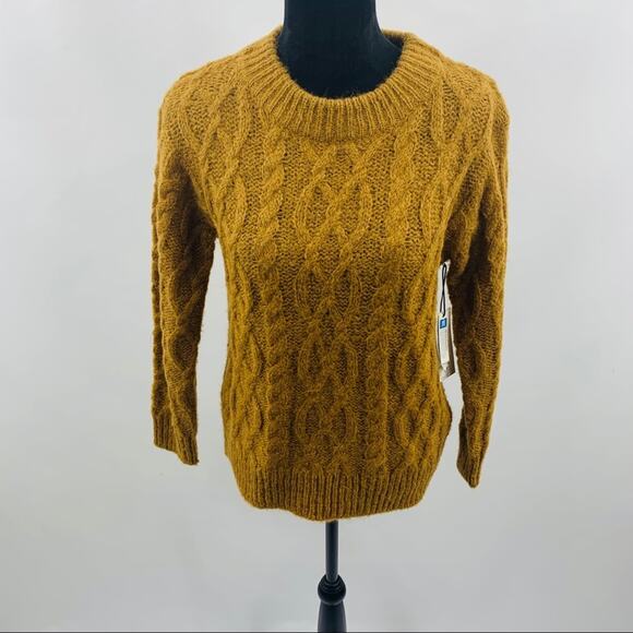 Treasure Bond Tan Dale Sparkle Cable Knit Sweater - Picture 6 of 10